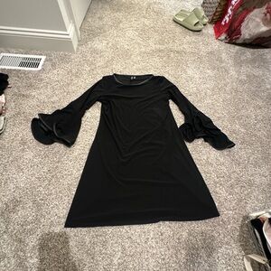 Versona Black Long Sleeve Dress with Ruffle Cuffs